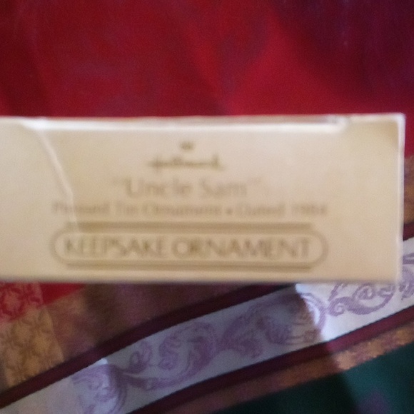 Hallmark Uncle Sam tin ornament 1984 MIB Patriotic Christmas - Picture 5 of 6